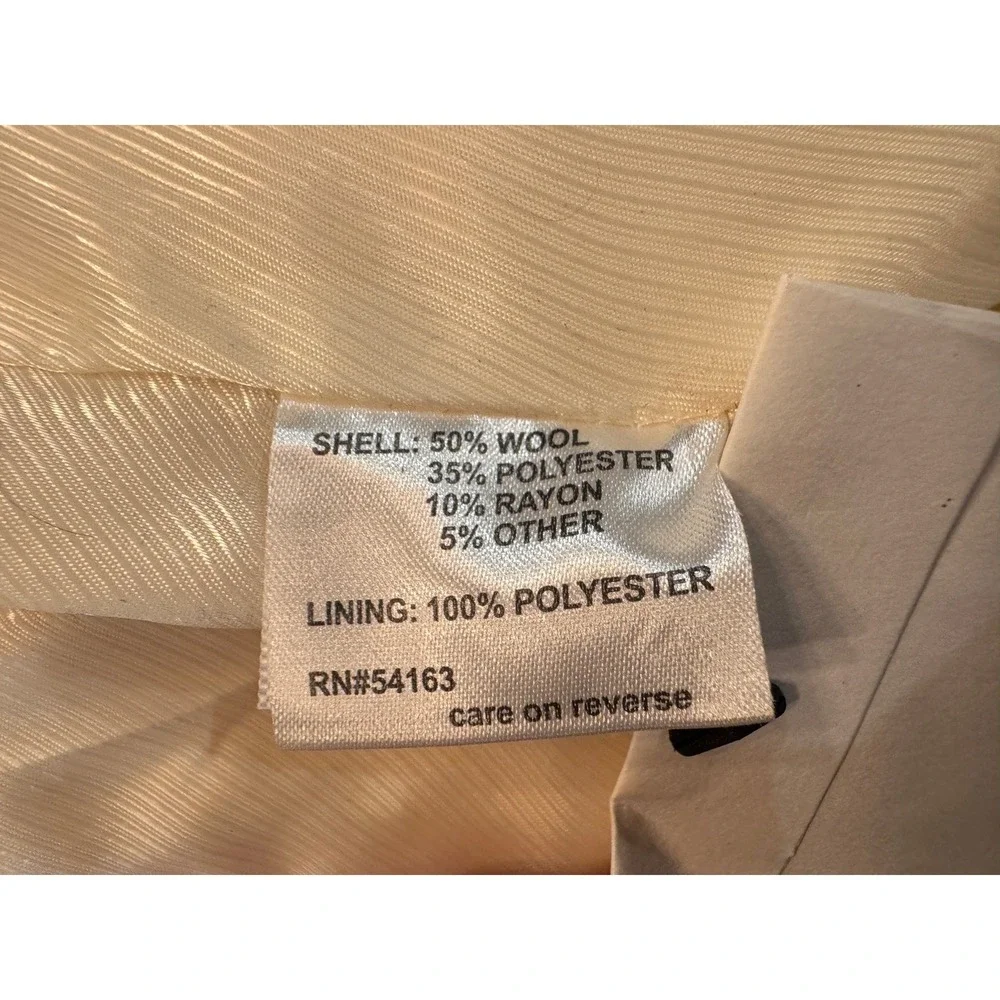 Calvin Klein Women Cream Waterfall Collar Belted Cardigan Coat‎ Size 10